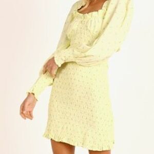 Faithfull the Brand Yellow Mini Dress